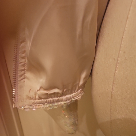 Elie Tahari Sequin Bomber Jacket - Cream - Picture 7 of 8